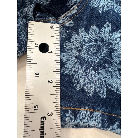 Vintage Arizona Jean Company Denim Flower Shorts Women's Sz 9 Y2K USA 90s - Picture 6 of 8